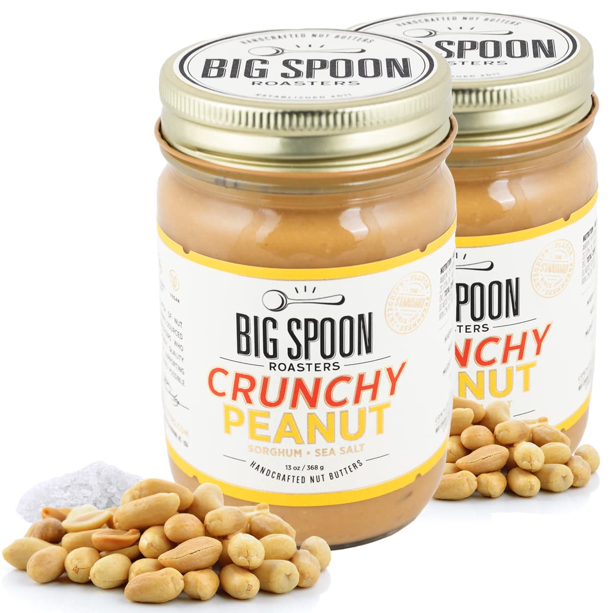 Big Spoon Roasters Crunchy Peanut Butter with Jacobsen Sea Salt Low Sugar Peanut
