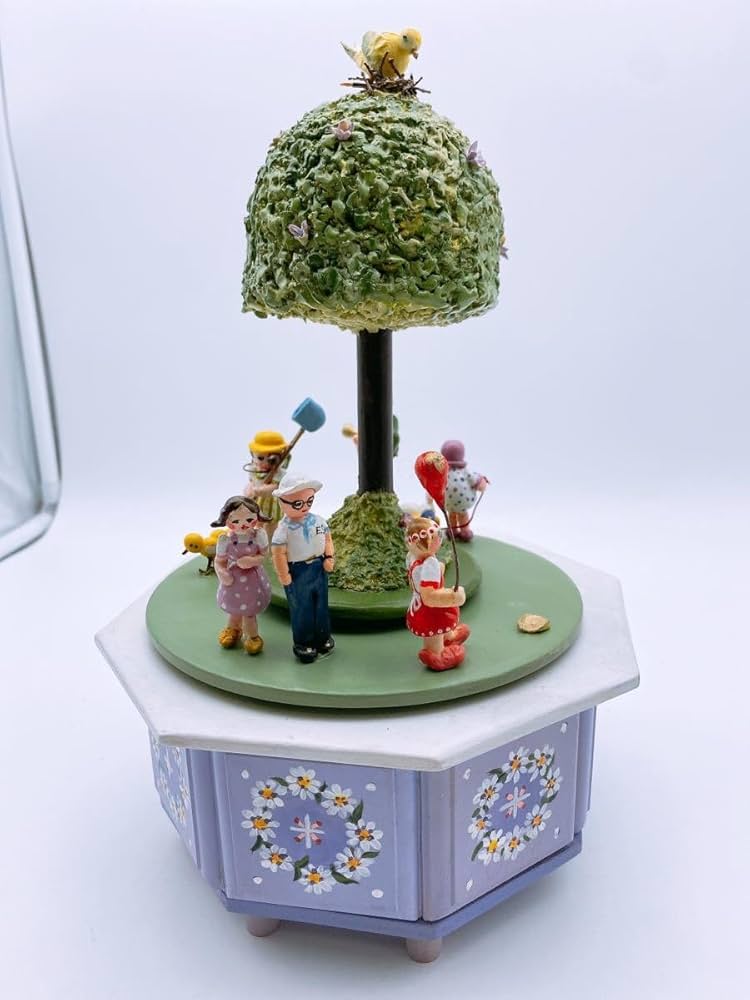 木製　オルゴール　子ども部屋　玩具　ドイツ製 木のおもちゃ ドイツ 木製 知育玩具 オルゴール・花（送料