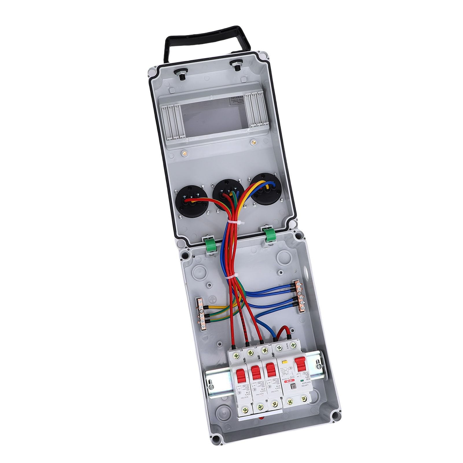Eujgoov Caja de Enchufe Industrial Portátil IP44-67 con Interruptor Automático para Obras de Construcción y Talleres Al Aire Libre