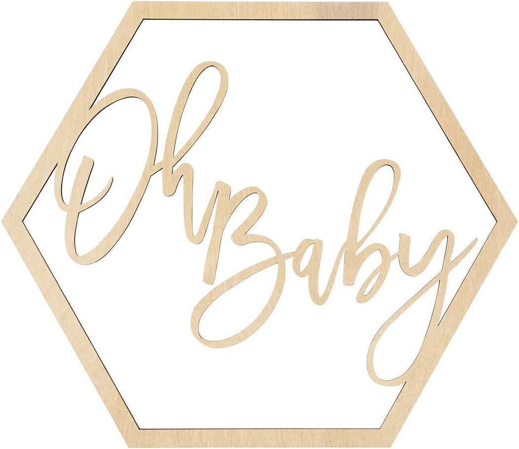 Koyal Wholesale Wood Party Sign, Large, Oh Baby, Baby Shower Display, Party Banner, Event Decorations for Gender Reve