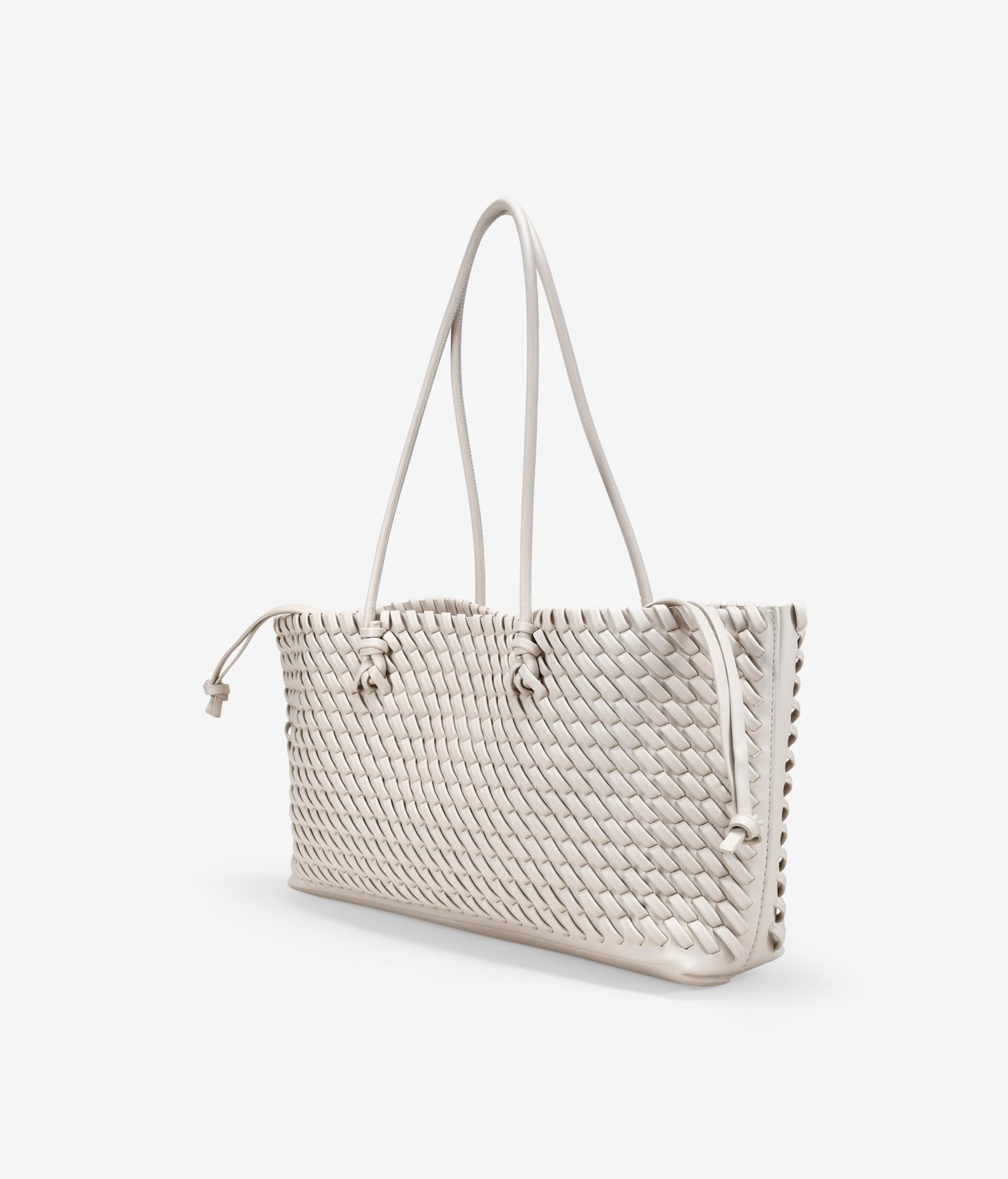 BOSANOVA Bolso de Hombro Rectangular para Mujer con Trenzado por Todo el Bolso y Asas de Colgar al Hombro. Cierre con imán y Bolsa Interior. Beige U