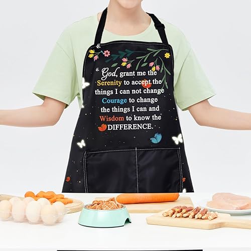 Miniatura 6 de CMNIM Regalos de oración de serenidad, delantales cristianos, regalos religiosos para mujeres y hombres, delantal de cocina con bolsillo, regalo de