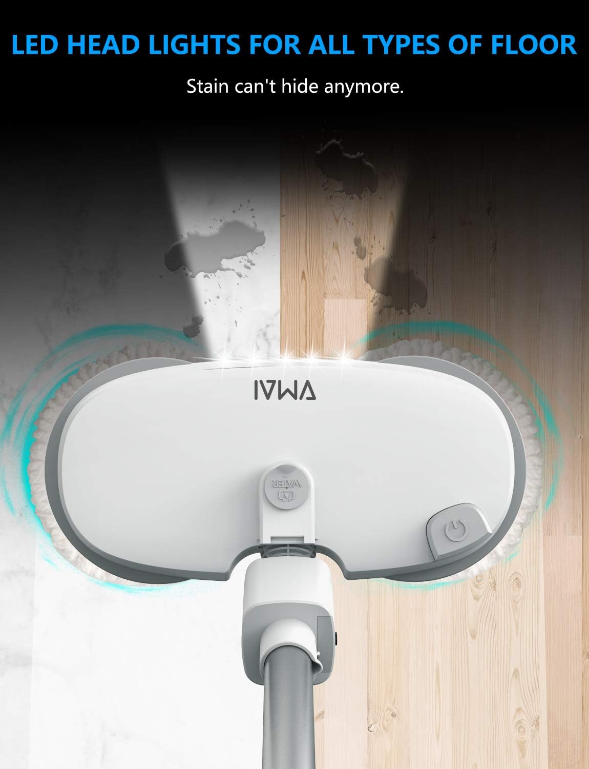 VMAI Električni mop sa LED farovima koji osvjetljavaju pod