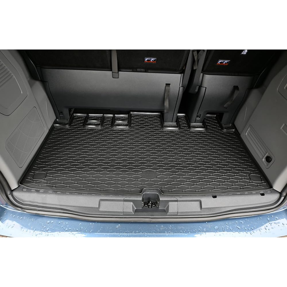 Car Lux - CUA07496-07498-07499-07514 - Tappeti Tappetini in Gomma su Misura per Tourneo Custom a 8 posti e bagagliaio a partire dal 2024