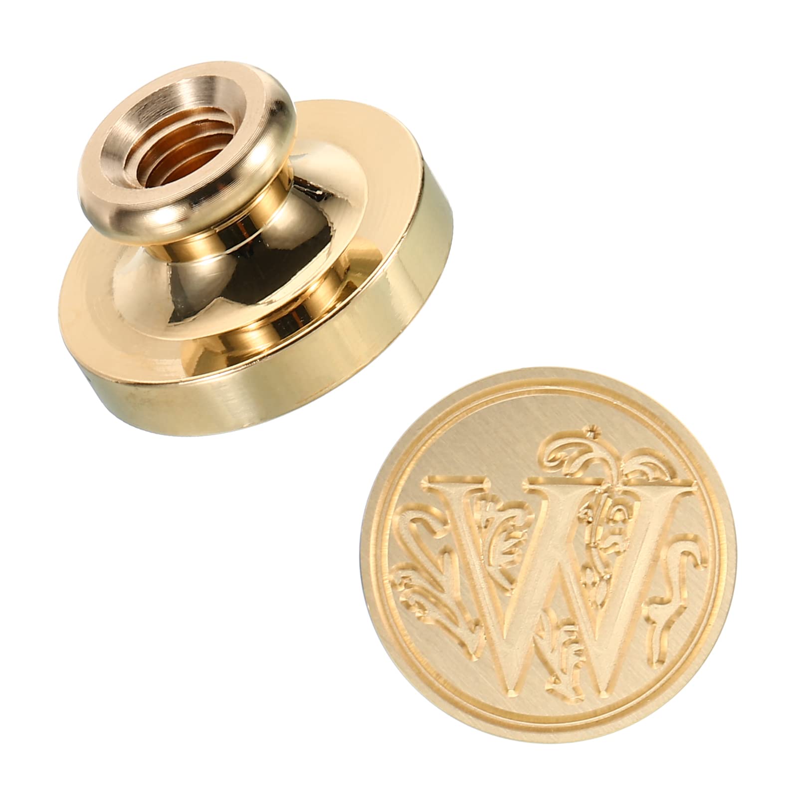 PATIKIL Alphabet W Wax Seal Stamp, Initial Letter Sealing Wax Stamp Classic Retro Brass Head for Envelope Invitation Cards