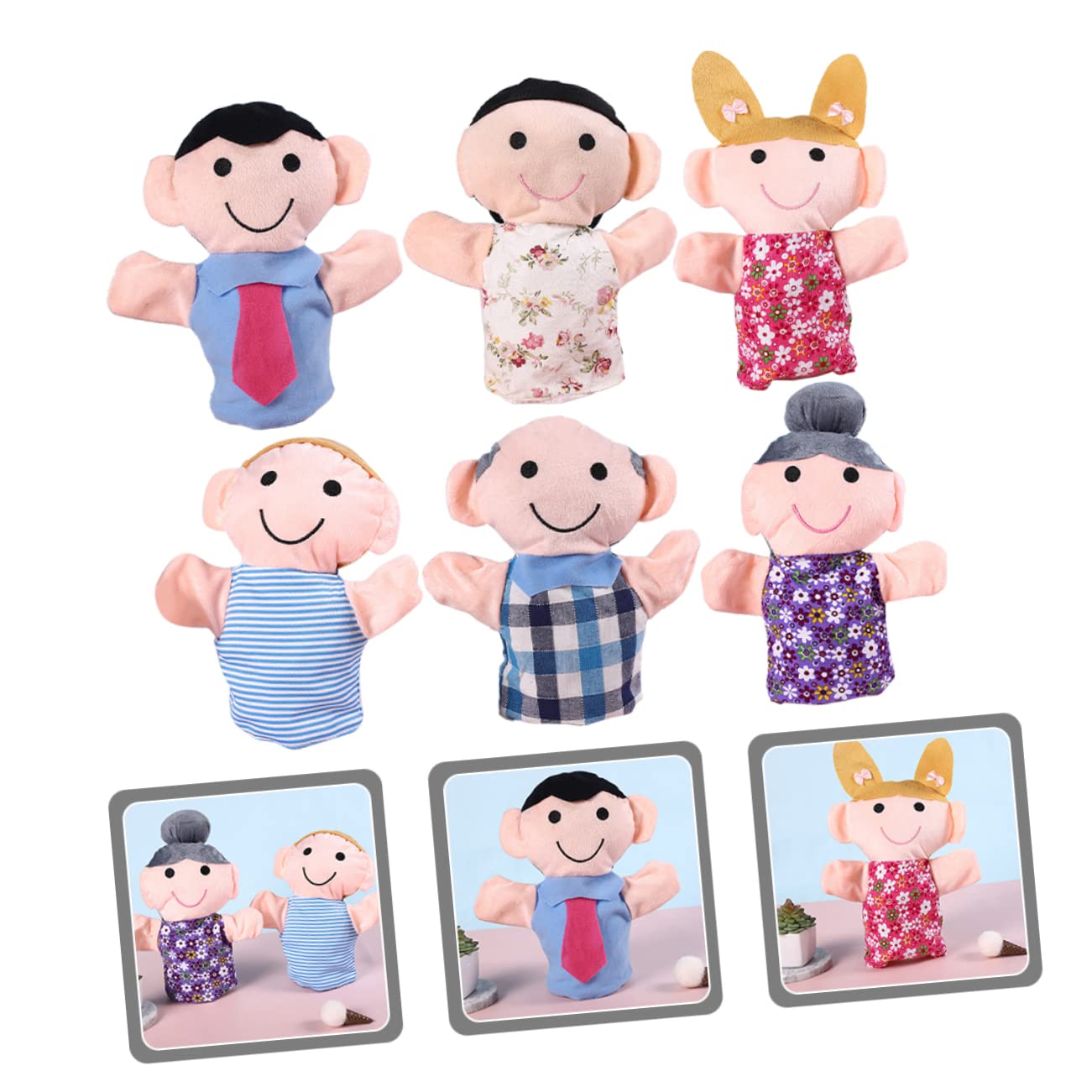 6piezas Marionetas De Mano De Juguetes De Simulación Interactivos para Contar Historias para rol y Educación Temprana