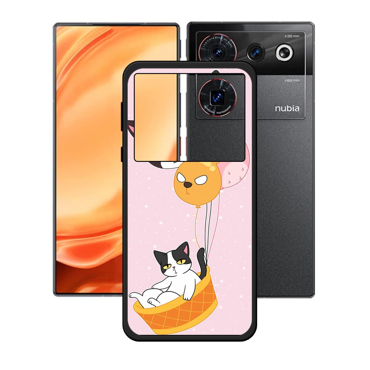 Custodia KJYF Per Nubia Z50 Ultra Trasparente + 3 Vetri Temperati, Cover Anti-giallo TPU