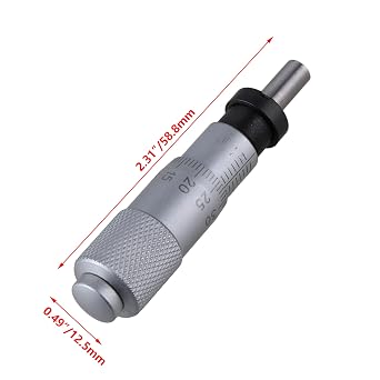 Micrometer Head Measure Tool 0-13mm Flat Type Plain Thimble Silver +/-0.01mm Accuracy