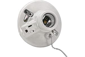 Zero 612431 125 Volt Porcelain Pull Chain Light Fixture