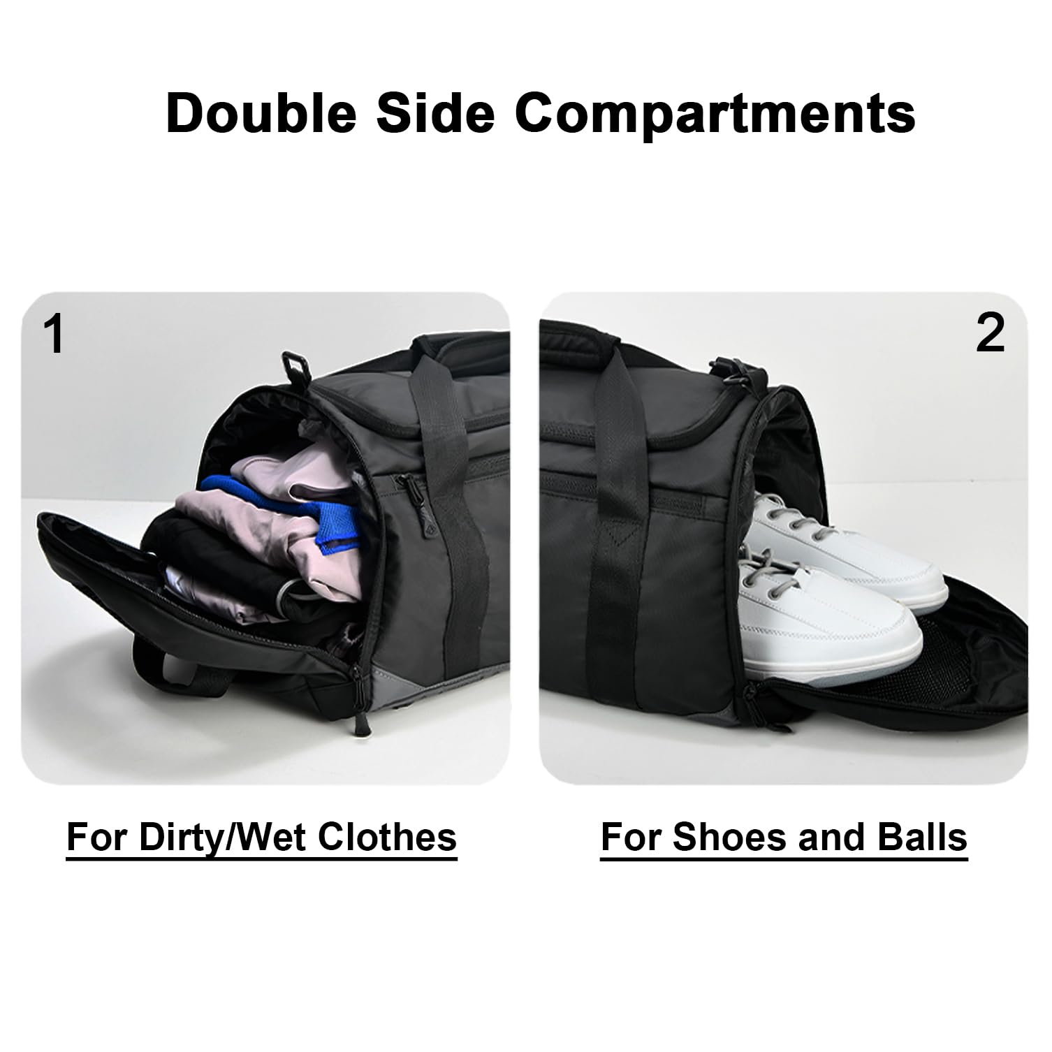 Borsa sportiva per uomo e donna, zaino sportivo con scomparto per scarpe, borsa da viaggio da 46 l, grande borsa da allenamento con scomparto impermeabile per sport, fitness, palestra, nuoto, yoga,