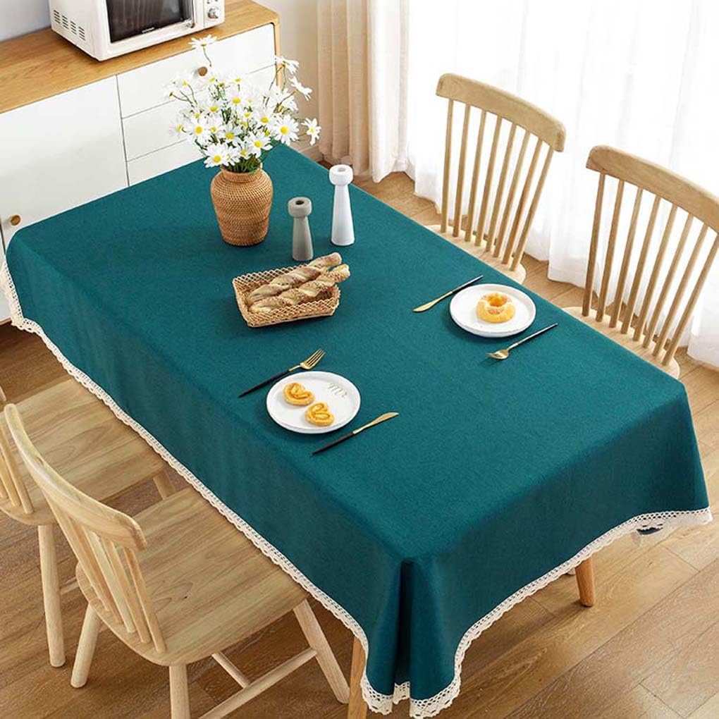 Amazon｜Foxace テーブルクロス 布 レース縁取り 無地 ピンク シンプル