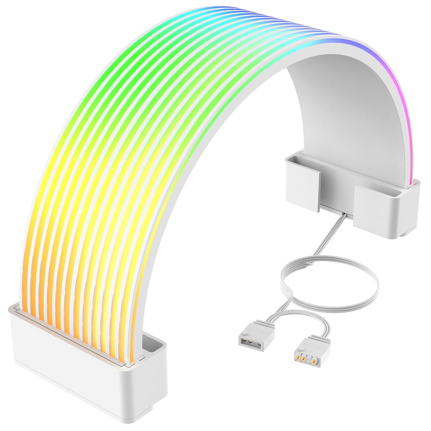 JAZZCOOLING 3 * 8 ARGB PSU Extension Cables LED Strips, CL260 Addressable RGB Cable for 3x8 Pin GPU Extension Cable PC Cable,5V3Pin Lighting SYNC Motherboard, 10.24Inches