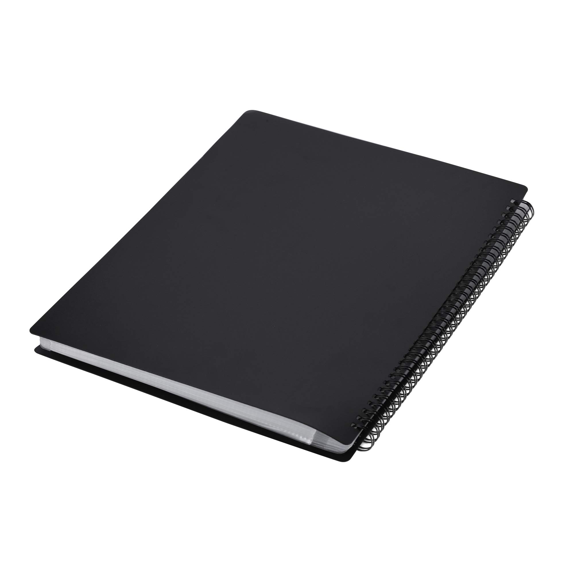 Music File Folder Paper Document Storage Holder Bag Spiral Binder Music File Folder Double Side Sheet Music Folder Blank Plastic Concert Choral Folder (Black) - Image 2
