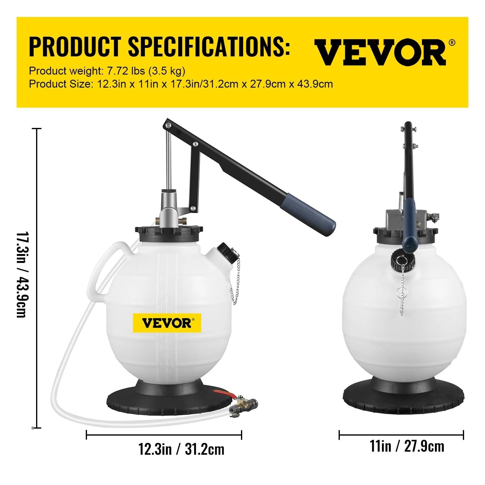 Pompe à Carburant Pompe de transfert liquide transmission 7,5 L, avec valve commande et kit 15 adaptateurs courants