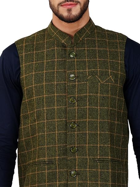 Image of DEIFIC Men's Export-Quality Indian Traditional Nehru Jacket /Waistcoat