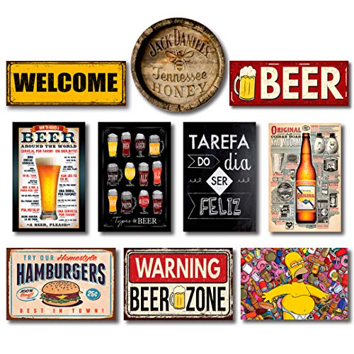 Kit 10 Placas Decorativas Bebidas Cervejas Frases