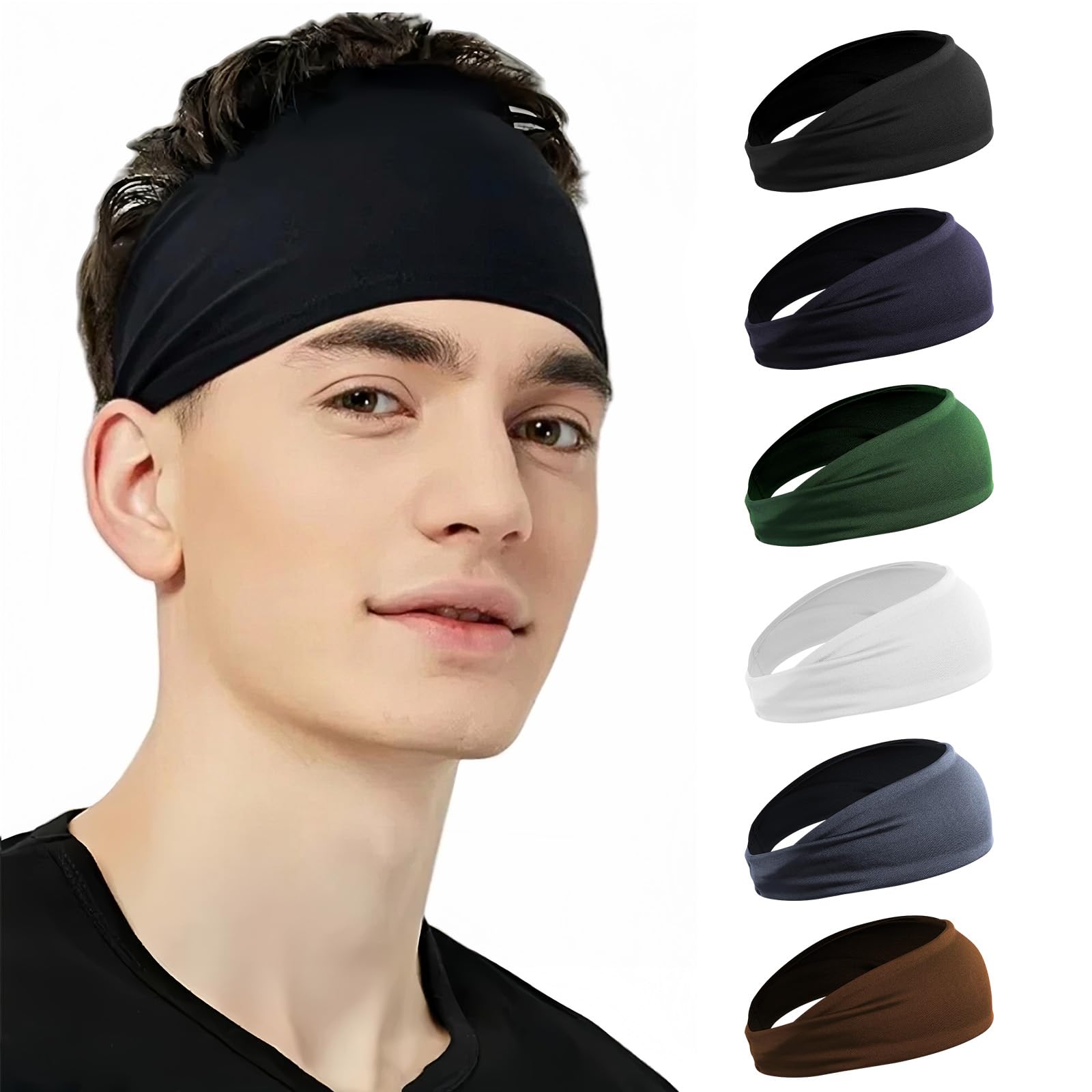 VUTYNKO Stirnband Sport für Damen Herren, 6 Stück Elastisch