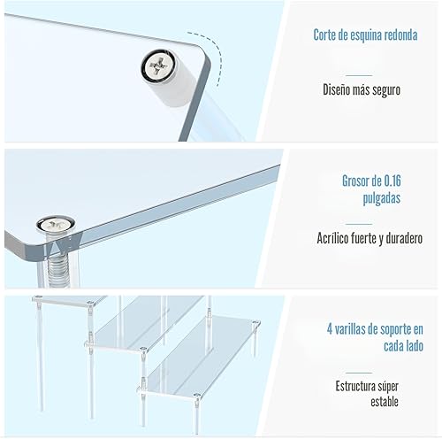 Miniatura 3 de Organizador de perfume acrílico de 3 niveles, soporte para cupcakes, elevadores de estante grande para figuras, estantes de postres para fiestas,