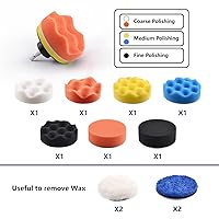 Vista 4 de Paquete de 120 almohadillas de pulido de 3 pulgadas para accesorios de lijado de taladro, kit variado con vástagos de 5/16 pulgadas y 1/4 pulgadas