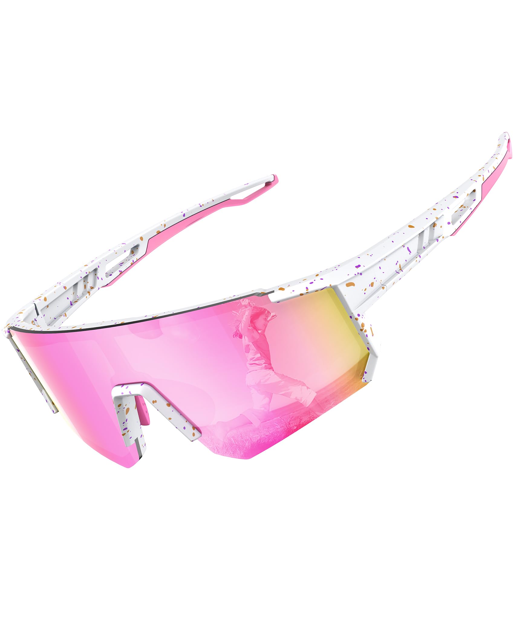 QALLY Kids Sunglasses Youth Baseball Sunglasses for Boys Girls Softball Sports Sun Glasses for Cycling Running