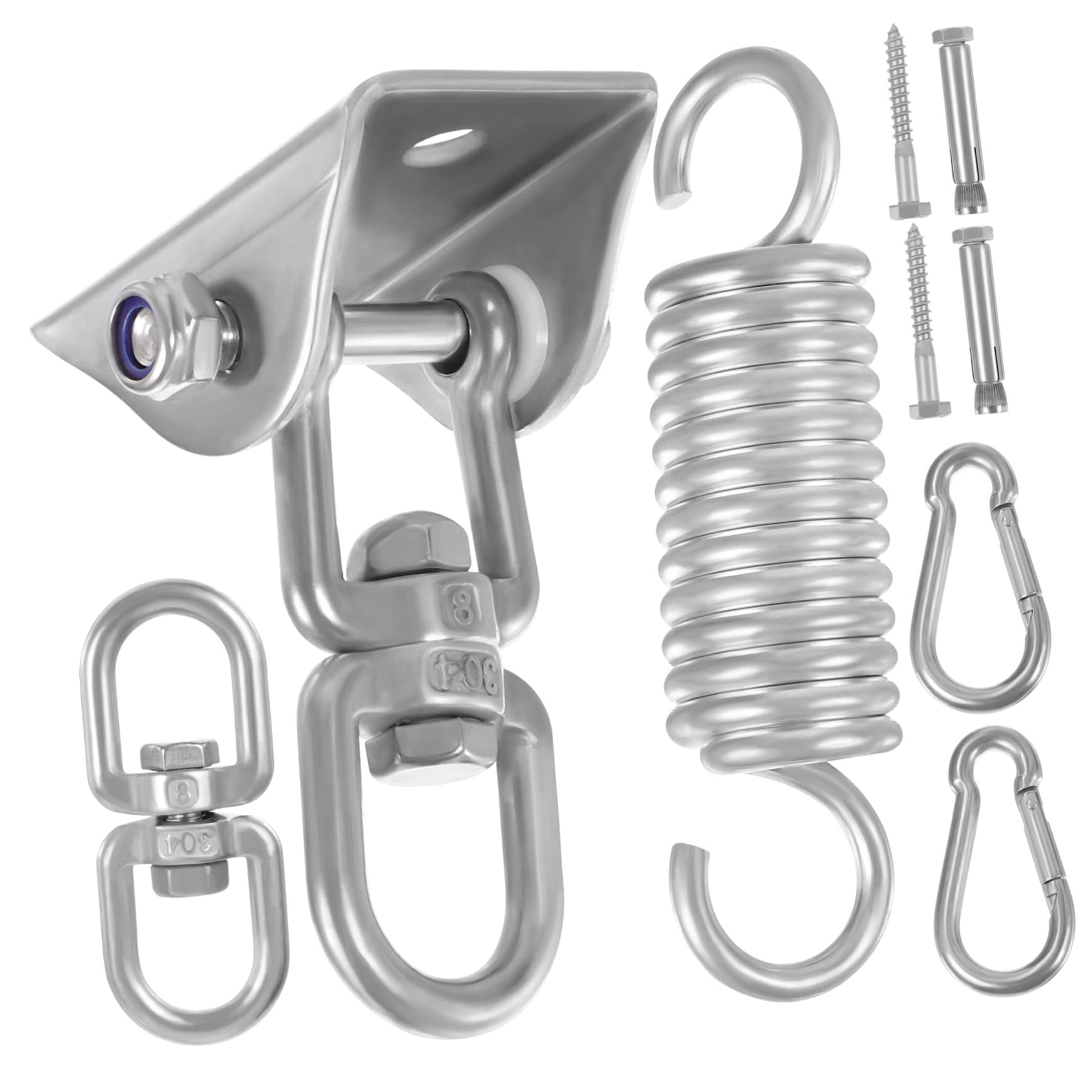 HEMOTON 1 Set gancio oscillante fibbia a molla per amaca altalena yoga dondoli da esterno gancio sospensione appendiabiti kit per appendere l'altalena per impieghi gravosi soffitto suite