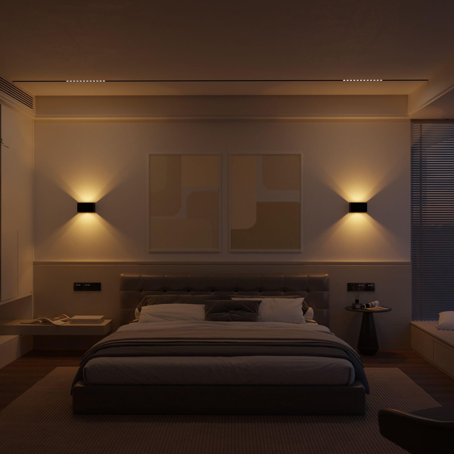 Deckenleuchte 'Teja' LED warmweiß 2700 K Up Downlight nicht dimmbar Aluminium Fassadenleuchte Außenlampe Innenleuchte Wandlicht modern Schwarz