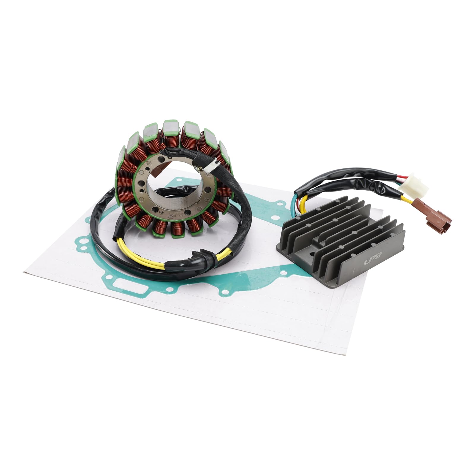 Magneto Coil Stator + Voltage Regulator + Gasket Assy Adatto per Aprilia RSV 1000 R 2004-2008 / RSV1000 Tuono 2006-2009