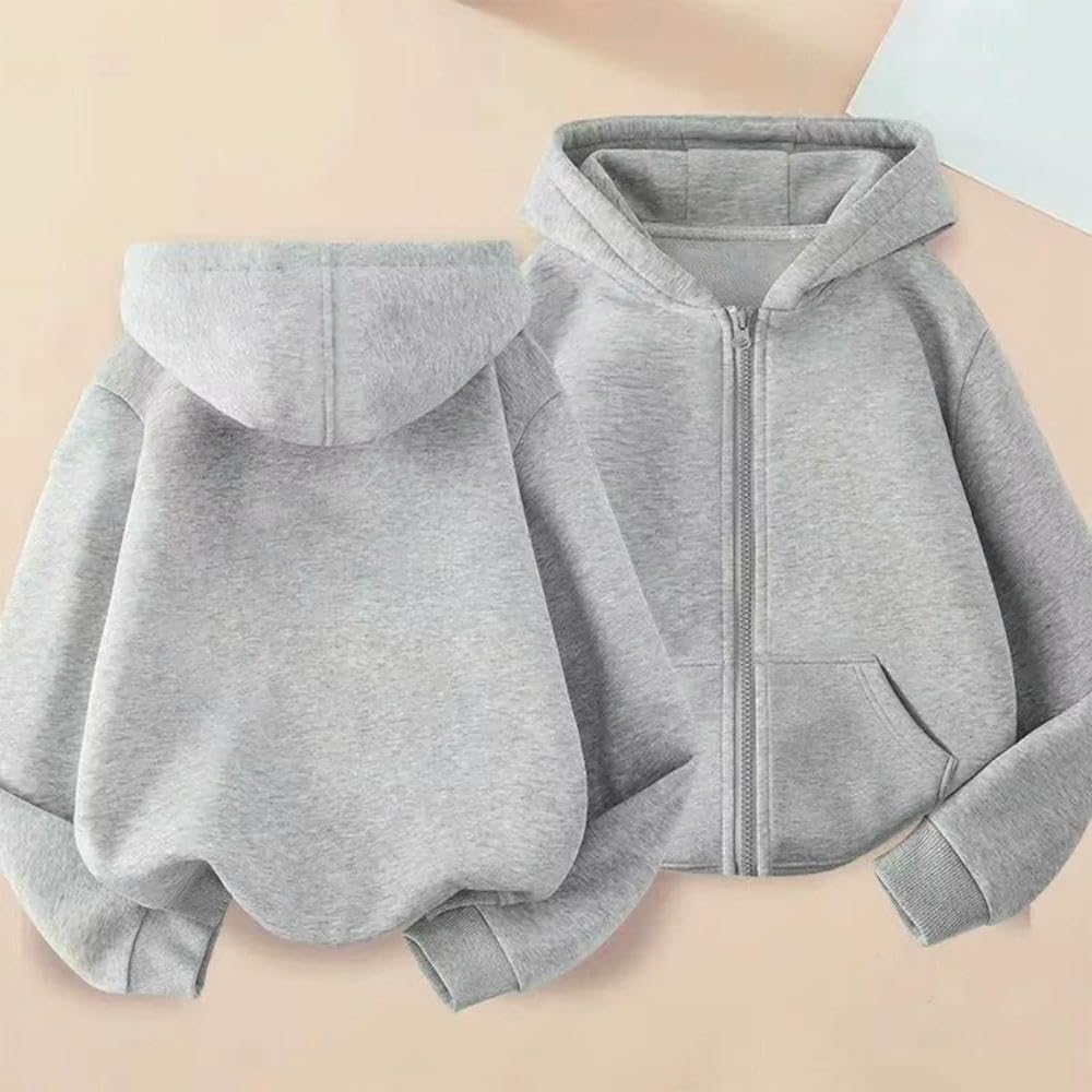 QXDZSW - Chaqueta con capucha para niños, con cremallera, casual, manga larga, abrigo para niño y niña, estilo moderno, aspecto casual