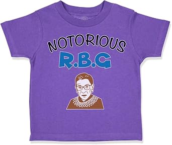 Toddler T-Shirt Notorious R.B.G Ruth Bader Ginsburg Funny Cotton Impressive 0 Boy & Girl Clothes Awesome 0 Baby Funny Tee Purple Design Only 4T