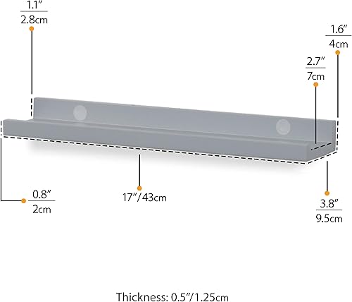 Miniatura 3 de Wallniture Denver Estantes flotantes de 17 pulgadas para pared, estantes flotantes para libros para habitación de niños, estantes de guardería para