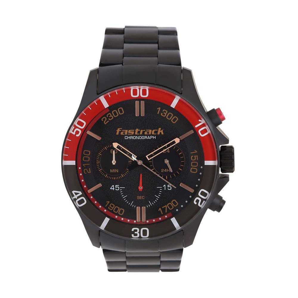 Fastrack Mens Analog Black Dial Black Band Stainless Steel Watch (B082Y6WY6H) Amazon Price History, Amazon Price Tracker