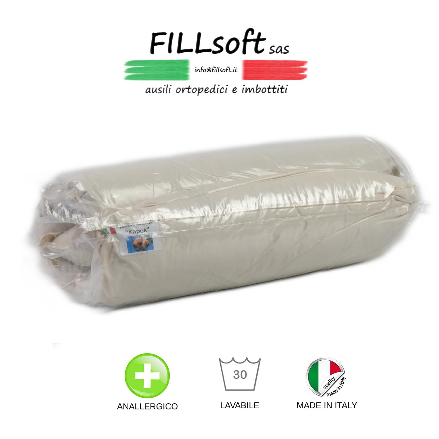 Almohada Vegano Fabricada en Tejido KAPOK y Gots