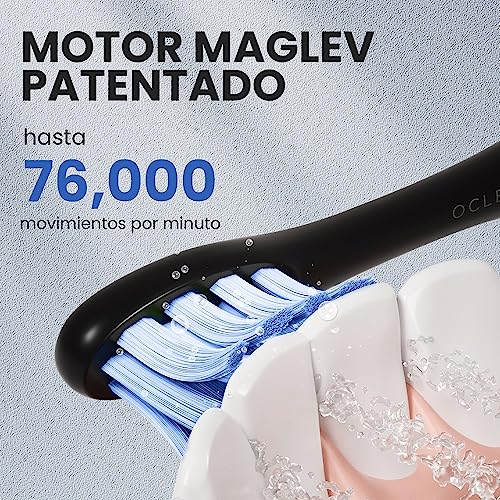 Oclean Find Cepillo de dientes eléctrico sónico set, con 180 días de duración, 76000 Movimientos por minuto, 5 Modos, IPX7 y Temporizador, Cabezal de DuPont, Rojo+Azul - imagen 2