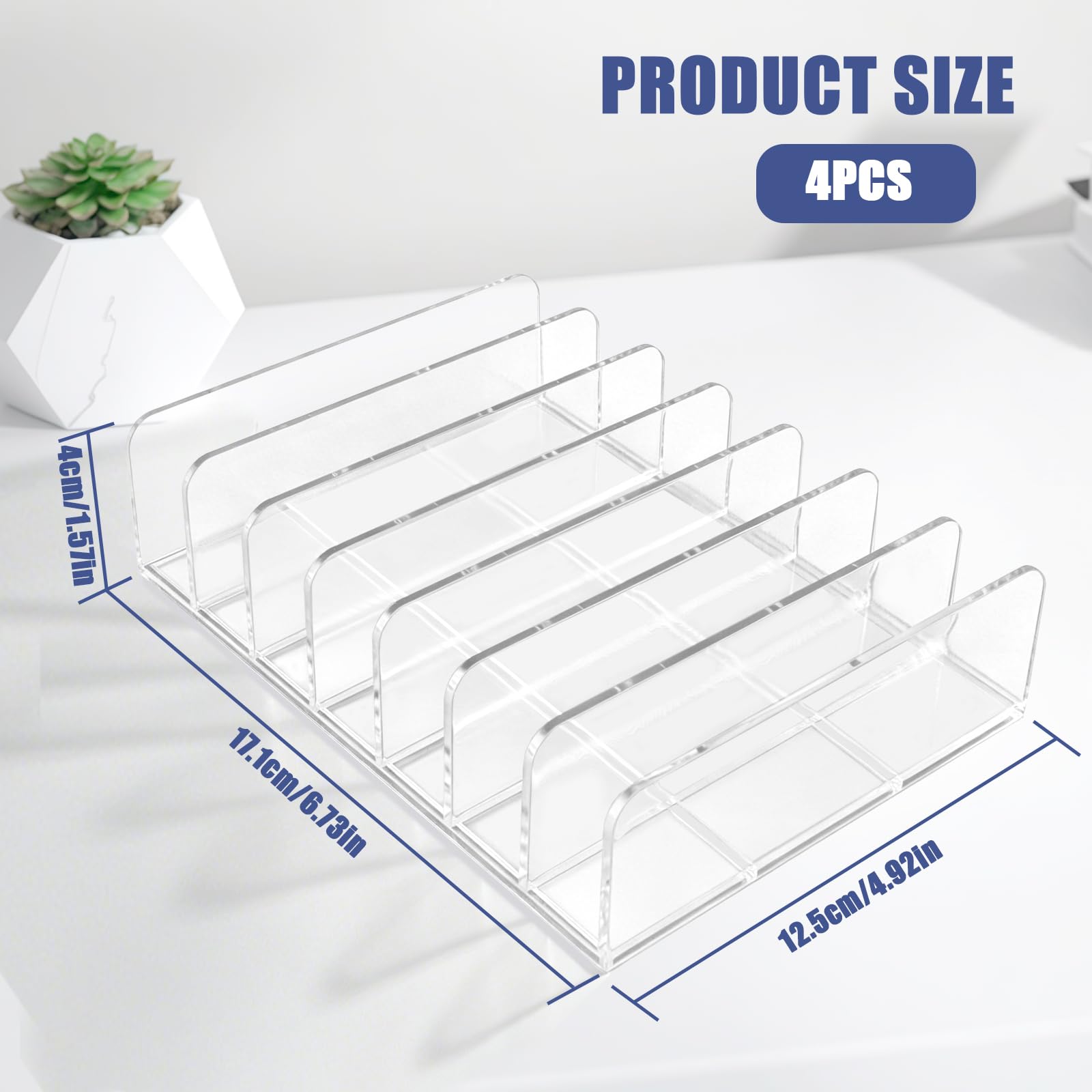 Porta-CD Trasparente in Acrilico Premium, Set da 4 Pezzi, Organizzatore Multiuso per CD, DVD, Cosmetici, Cassette, Giochi e Libri - Design Moderno e Resistente per Casa, Ufficio o Collezionisti