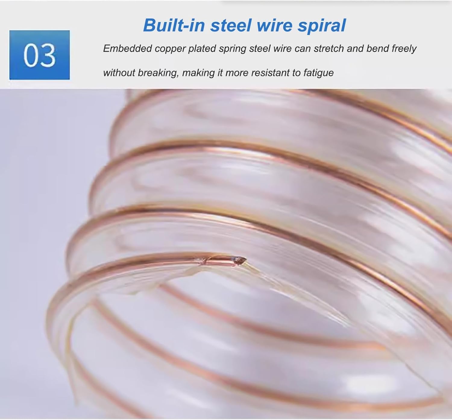100-800cm Industrial Vacuum Hose, Transparent PU Dust Collection Pipe, 1.2mm Wall Thickness