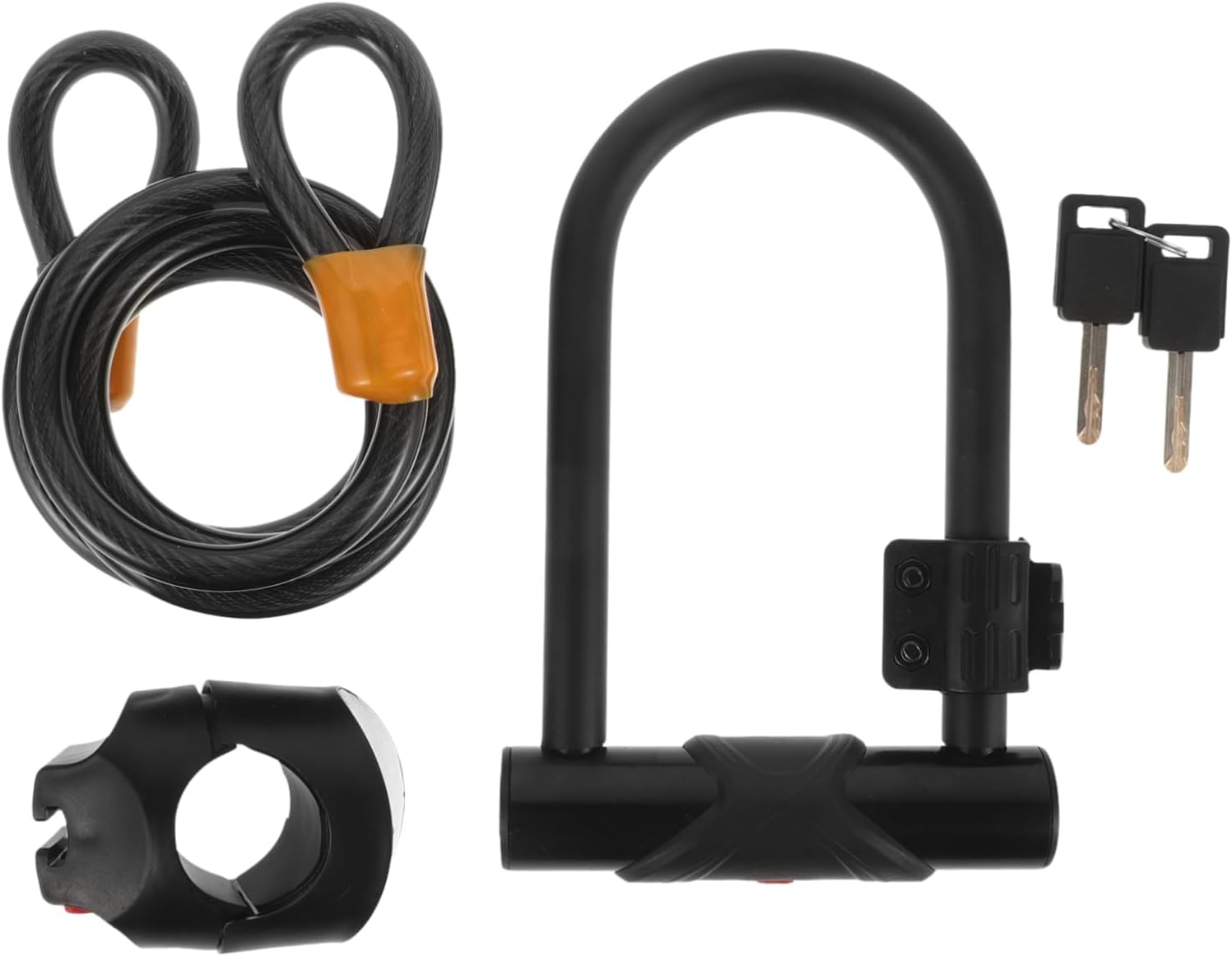 BESPORTBLE Heavy Duty u Lock Steel Cable for Outdoor Cycling Security Theft Bike Lock for Bicycles Electric Scooters and Motorcycles Black Orange