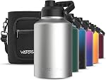 WATERSY 1 Gallon Water Bottle Insulated(Cold for 48 Hrs),BPA Free&Leak Proof,128oz Stainless Steel Water Jug,Big Flask,Large Water Bottle with Handle for Gym,Hiking,Camping&Travel,Gradient Blue