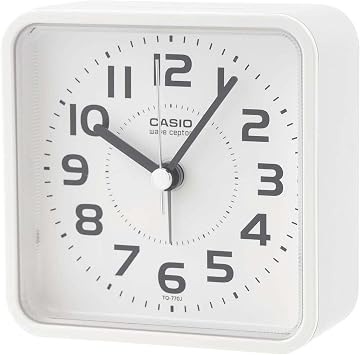 Casio TQ-770J-7JF Alarm Clock, Radio Clock, White, Analog, Night Second Hand Stop, Snooze, Light