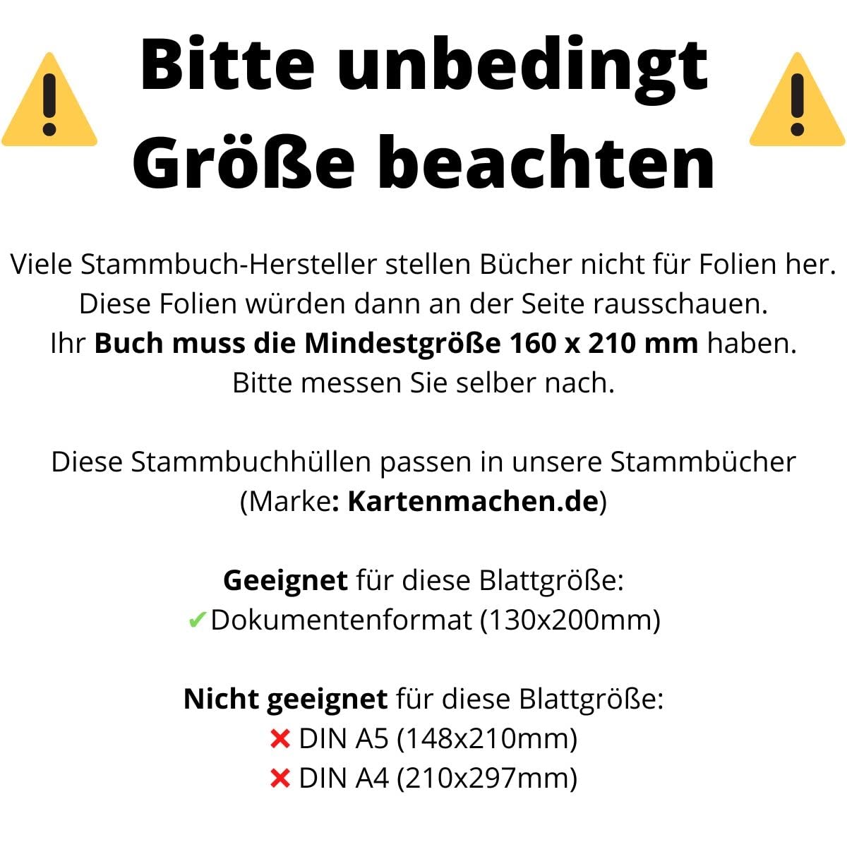 10x Stammbuchhüllen DIN A5 - Milchig-transparent Mit 6-Fach Lochung