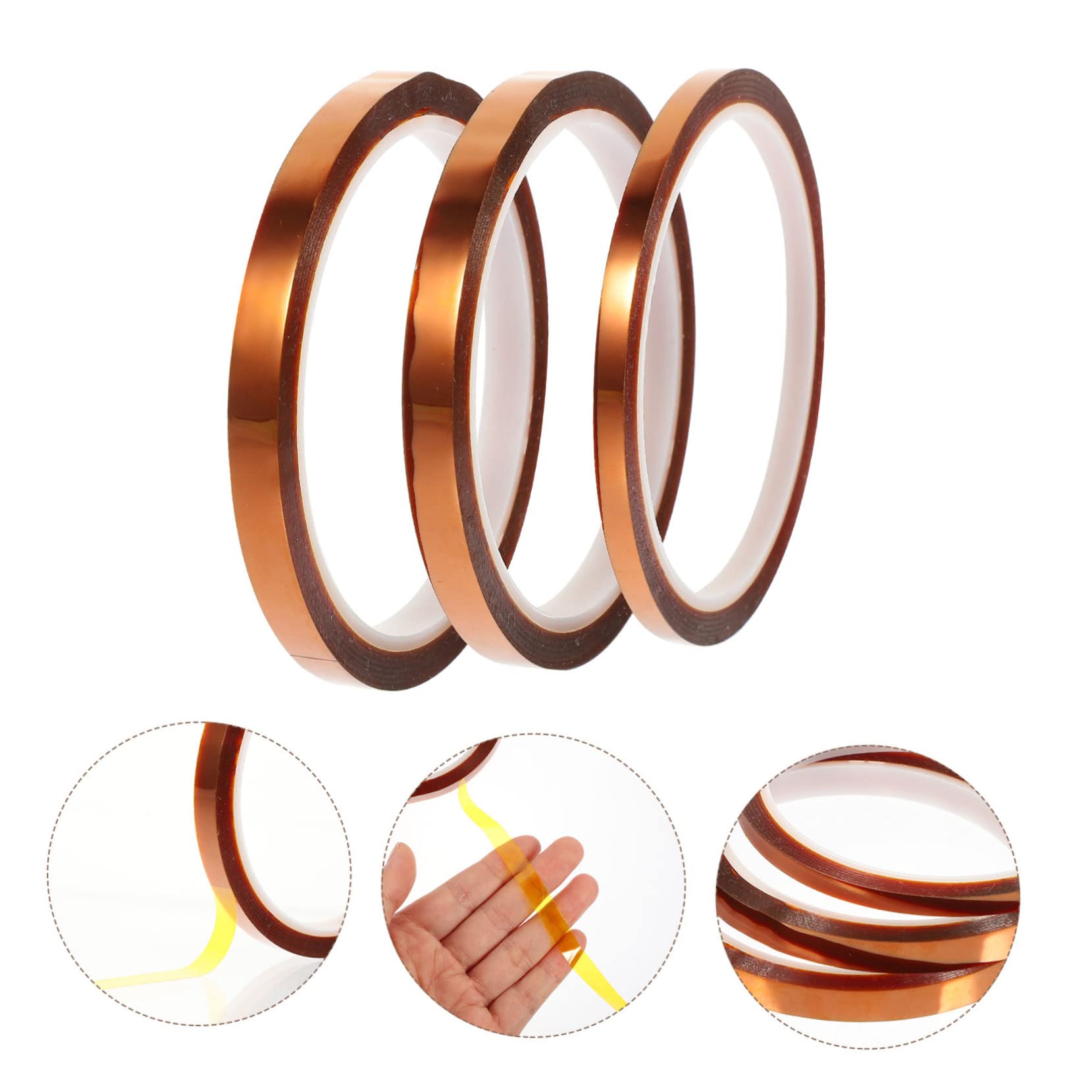Cabilock 5 Sätze Hochtemperaturband Hitzebeständiges Klebeband Für Isolierung Schweißen Beschichtungen Robustes Langlebiges Isolierband Für Pcb Druck Verpackung 3 Rollen * 5