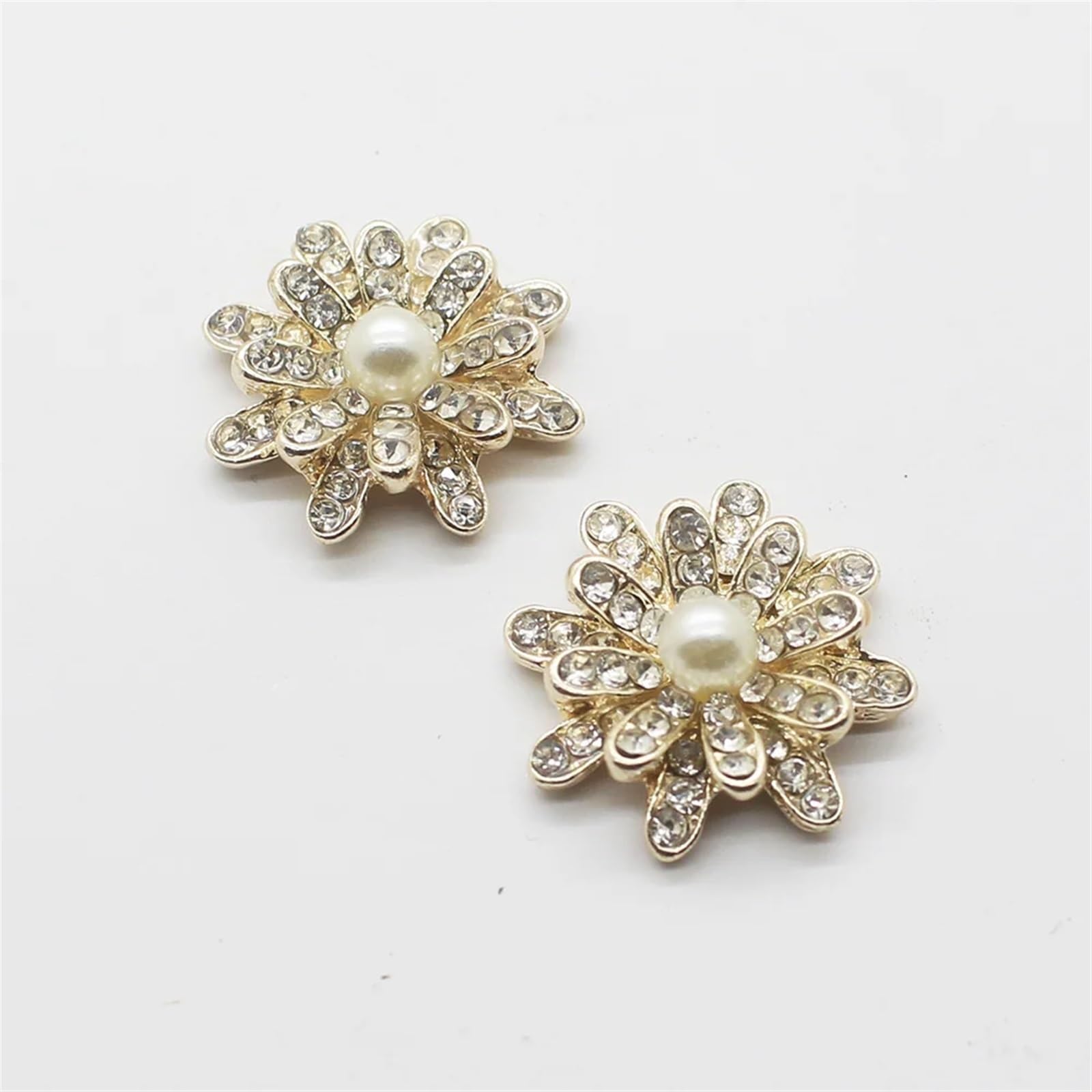Bottoni automatici in metallo, bottoni per jeans, Bottoni 20mm 10 Pz/lotto Fiore Perla Pulsante Strass FAI DA TE Abbellimento Centro Decorazione Accessori