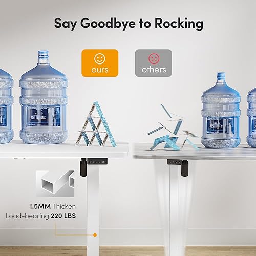 Miniatura 43 de Cubiker Escritorio de pie en forma de L – Escritorio eléctrico de altura ajustable de 63 x 55 pulgadas, mesa ergonómica para sentarse de pie con 3