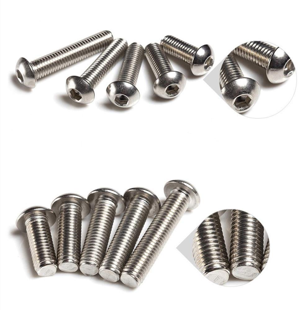 280Pcs #4-40 UNC Stainless Steel Button Head Hex Socket Cap Bolts Screws Nuts Assortment Kit- #4-40x 3/16" 1/4" 5/16" 3/8" 1/2" 5/8" 3/4" 7/8" 1"