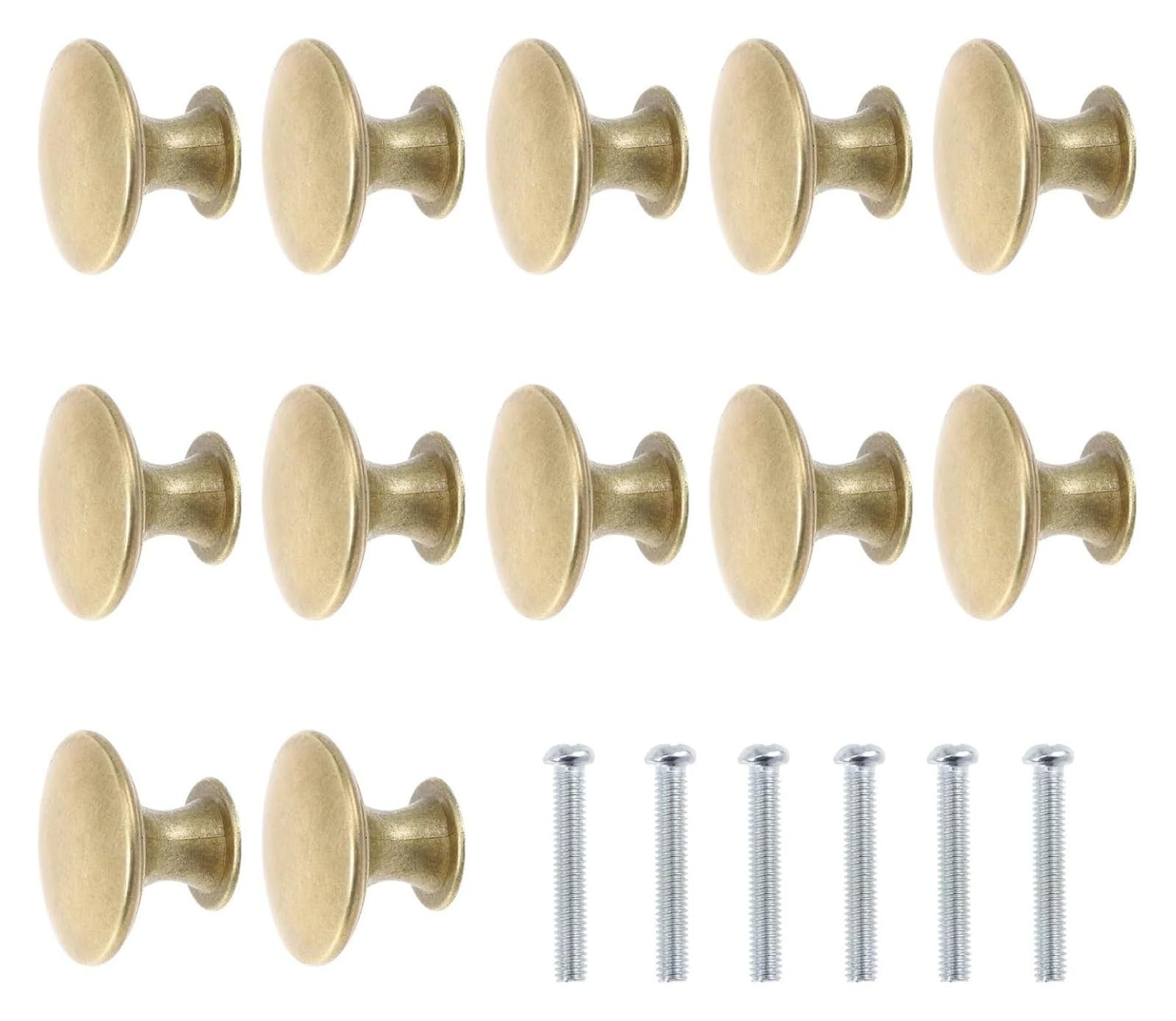 Gkirqvpe Bronze Cabinet Knobs, Pack Of 12 Round Single Hole Zinc Alloy Cabinet Knob Drawer Handles Wardrobekitchen