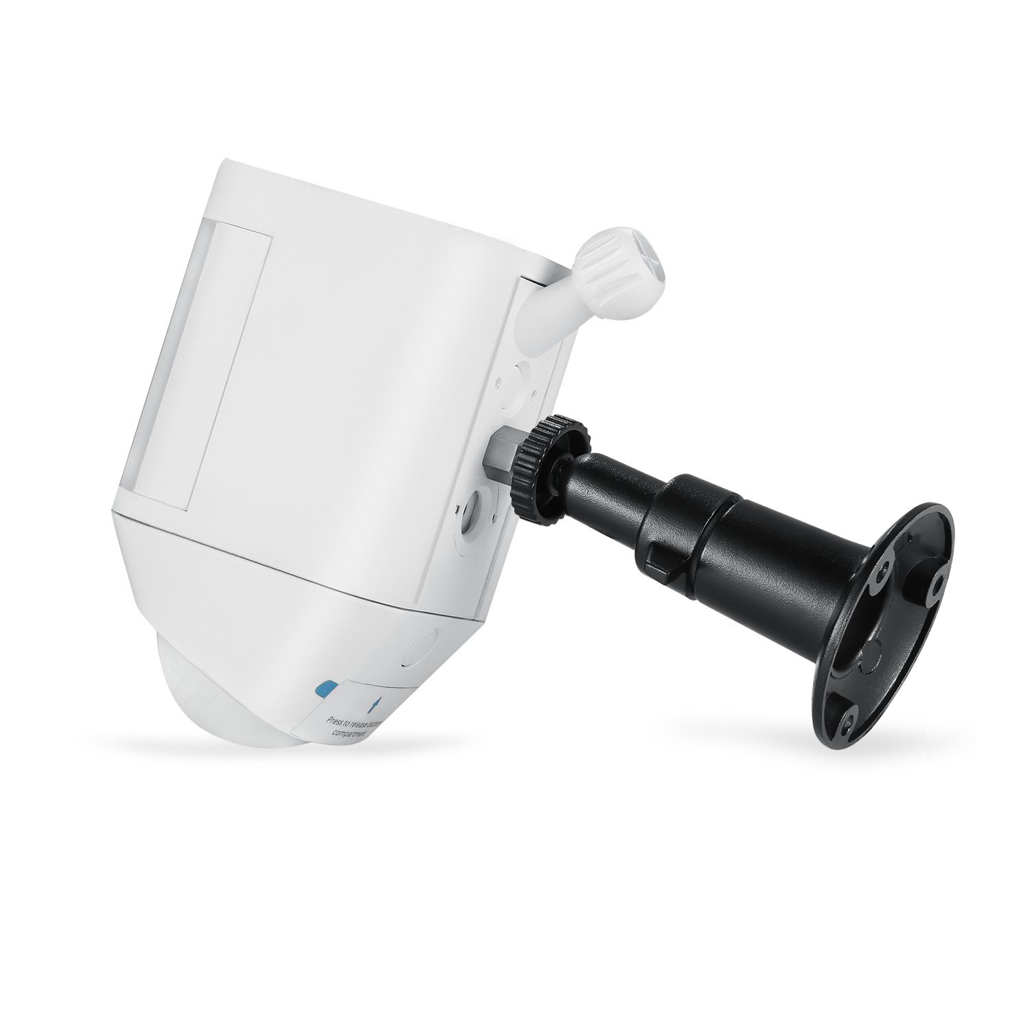 Metal Mount for Ring Spotlight Cam Battery - Adjustable Indoor/Outdoor Security Mount by Wasserstein (Black)