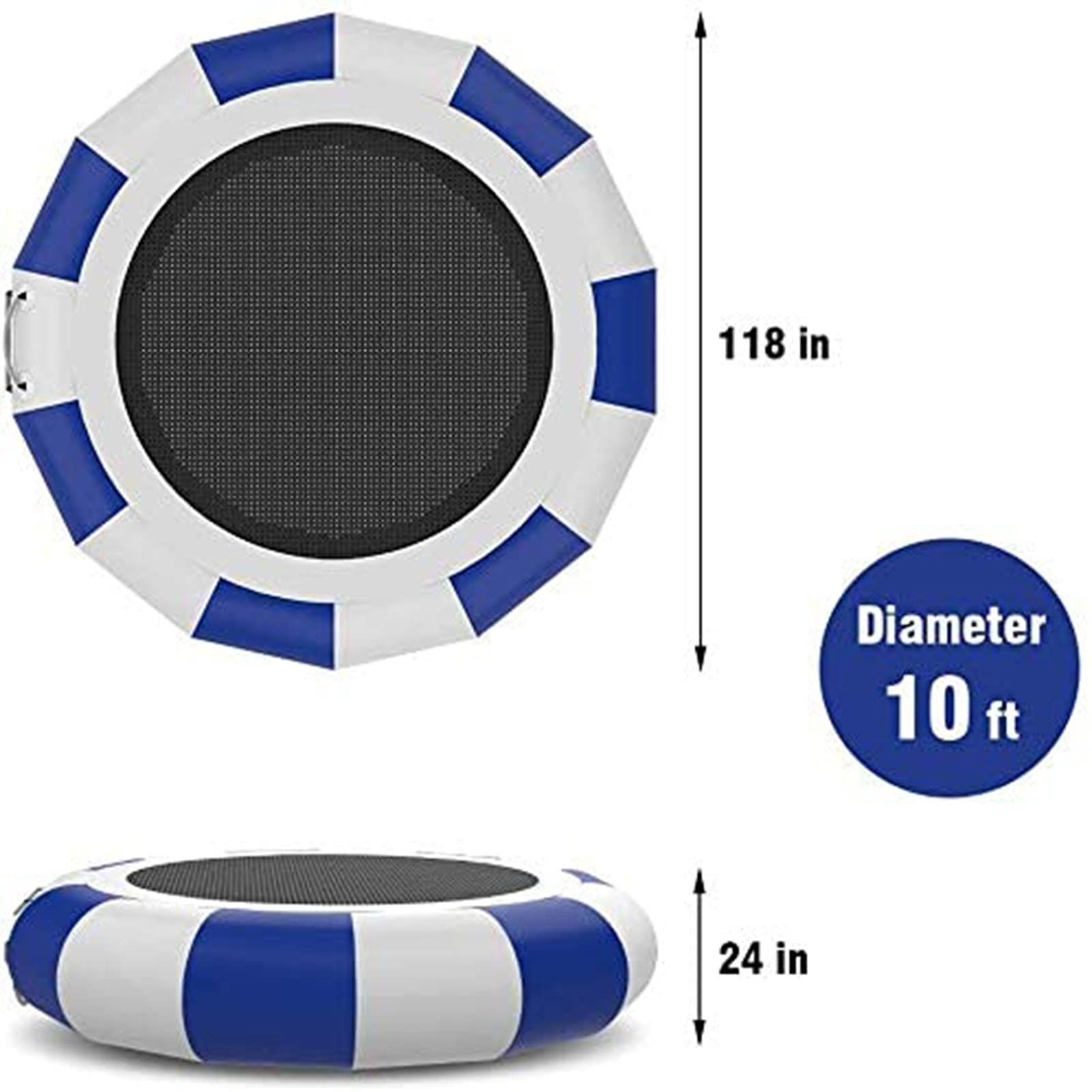 Trampolino Gonfiabile Ad Acqua,Piattaforma di Nuoto di Rimbalzo per Sport Acquatici All'aperto - per Bambini Adulti Piscina Estiva Nuoto Lago attività in Acqua di Mare Giochi,6.50ft