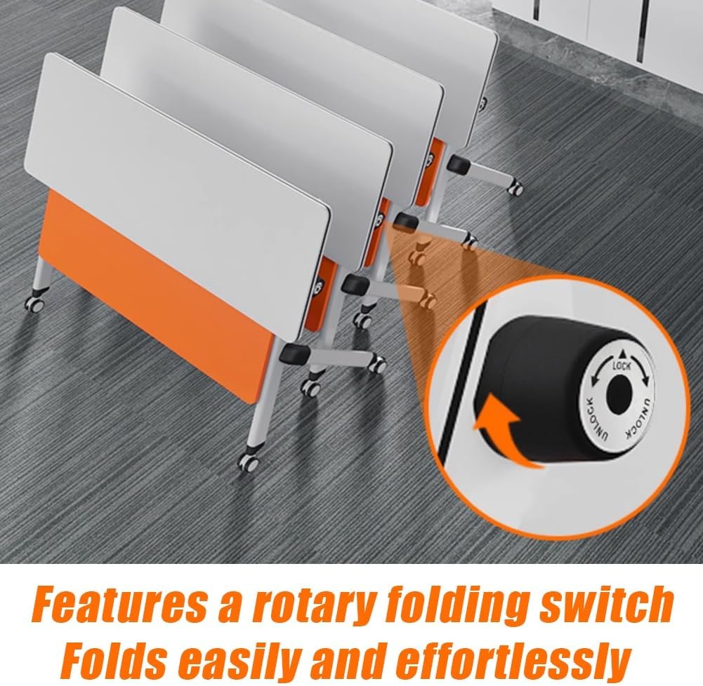 Multipurpose Folding Conference Training Table with Thickened Steel Design Movable and Flexible Combinations Long Office Desk for Training Conference Room