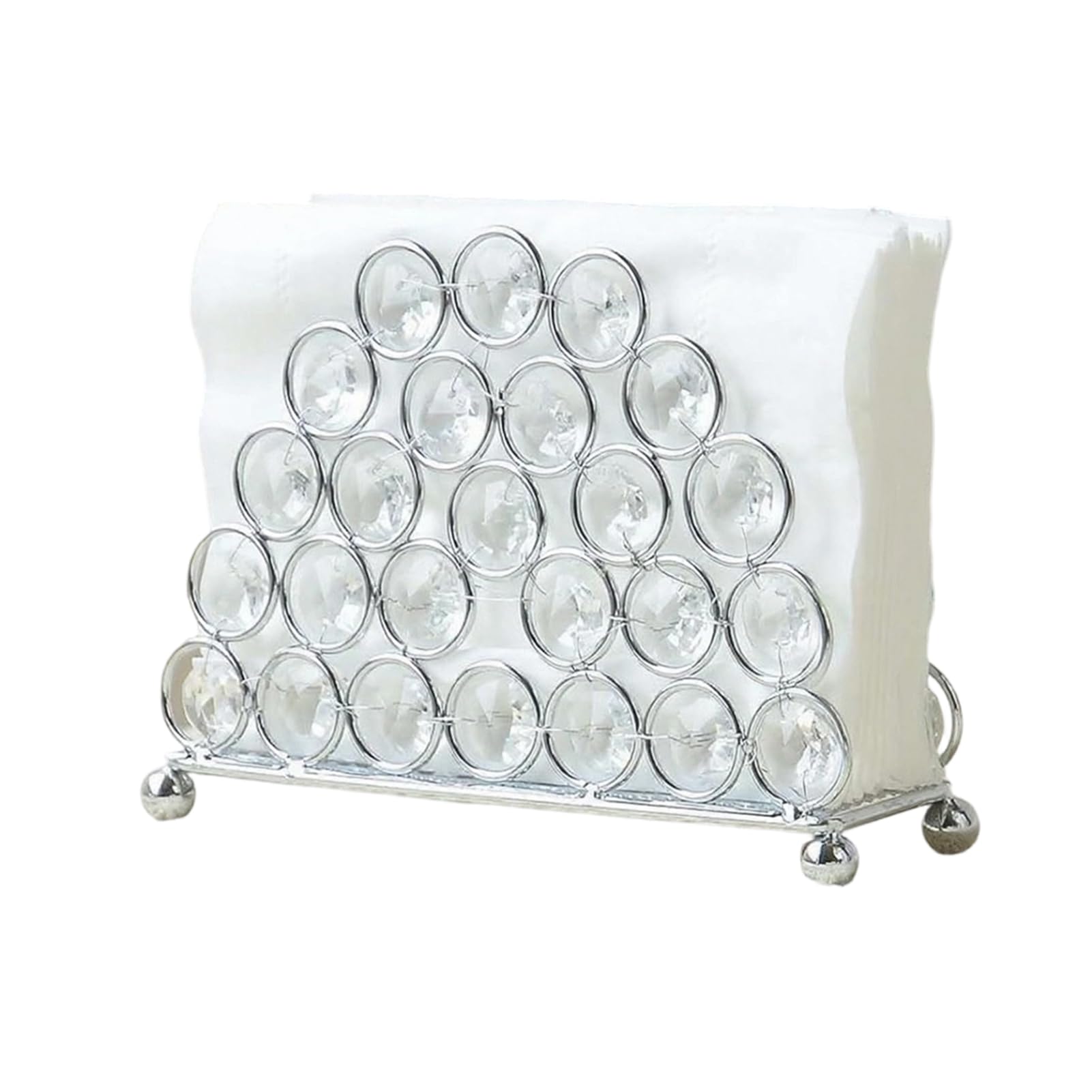 Glifora Crystal Napkin Holder - Stable Vertical Storage Napkin Stand with Anti-Slip Feet, Durable Rust-Proof Tissue Dispenser for Home and Restaurant