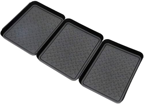 HomDSim Juego de 3 bandejas para botas, de plástico resistente al agua para uso en interiores y exteriores en todas las estaciones, cuencos