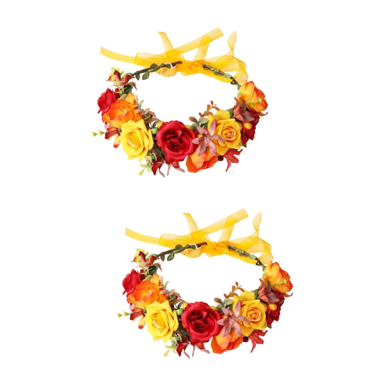 Mikinona 2piezas Diadema De Flores Artificiales Para Novias y Tocado De Simulación Accesorio Fotográfico Para y